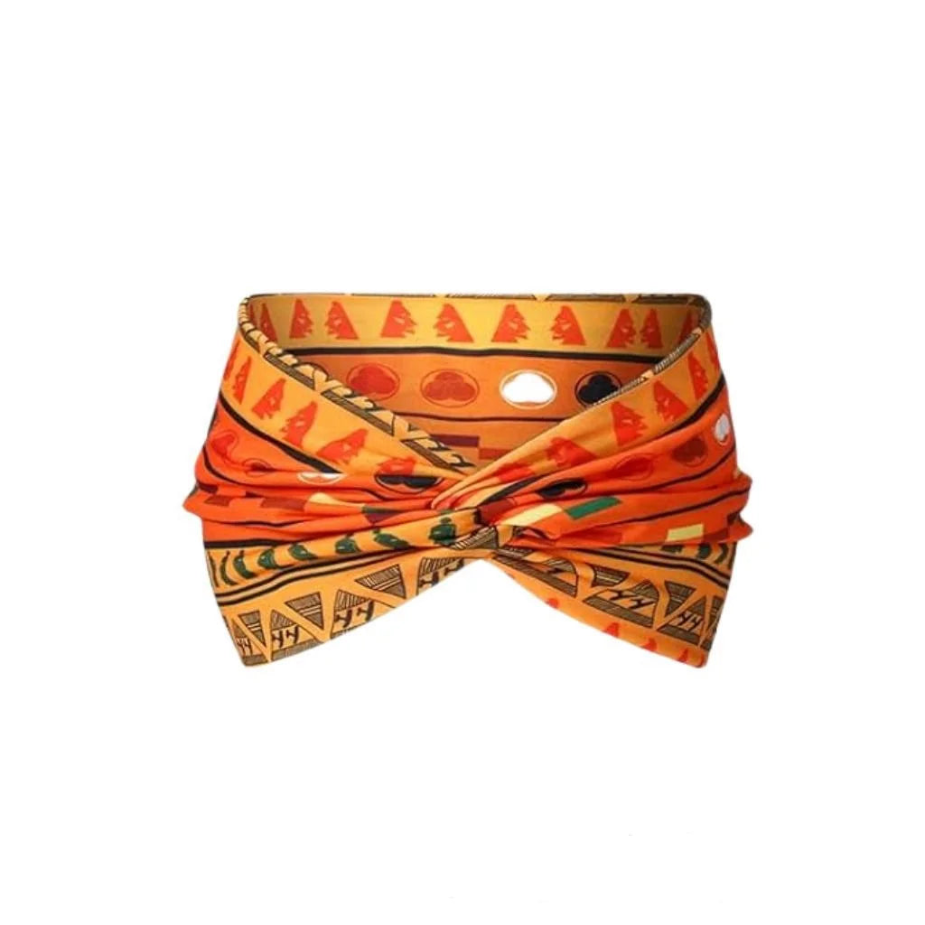🧘‍♀️ Bohemian Yoga Headband – Wide High Strength African Style Wrap