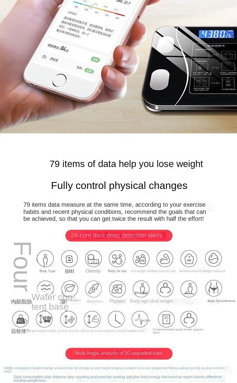 Smart Body Fat Scale Bluetooth – Digital Weight, BMI & Health Tracker App