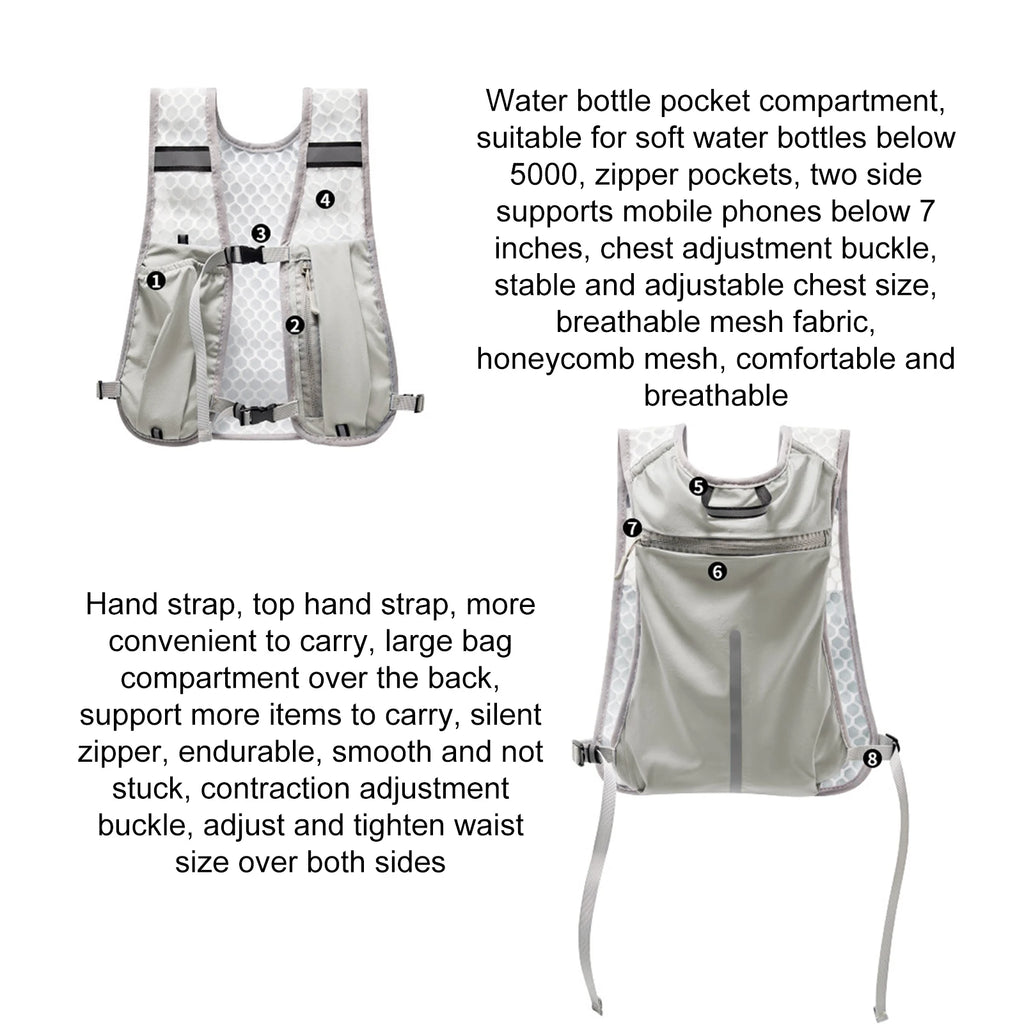 Lightweight Running Hydration Vest – Water Vest w/ Bottle Holder for Marathon Hiking
