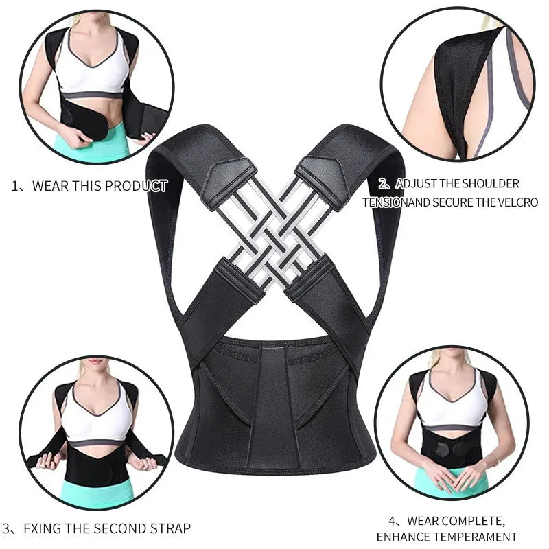 Magnetic Therapy Posture Corrector – Adjustable Shoulder & Spine Support Brace