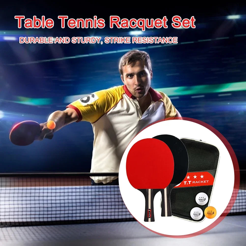 Table Tennis Racket Set – 2 Bats 3 Balls for Training & Beginners