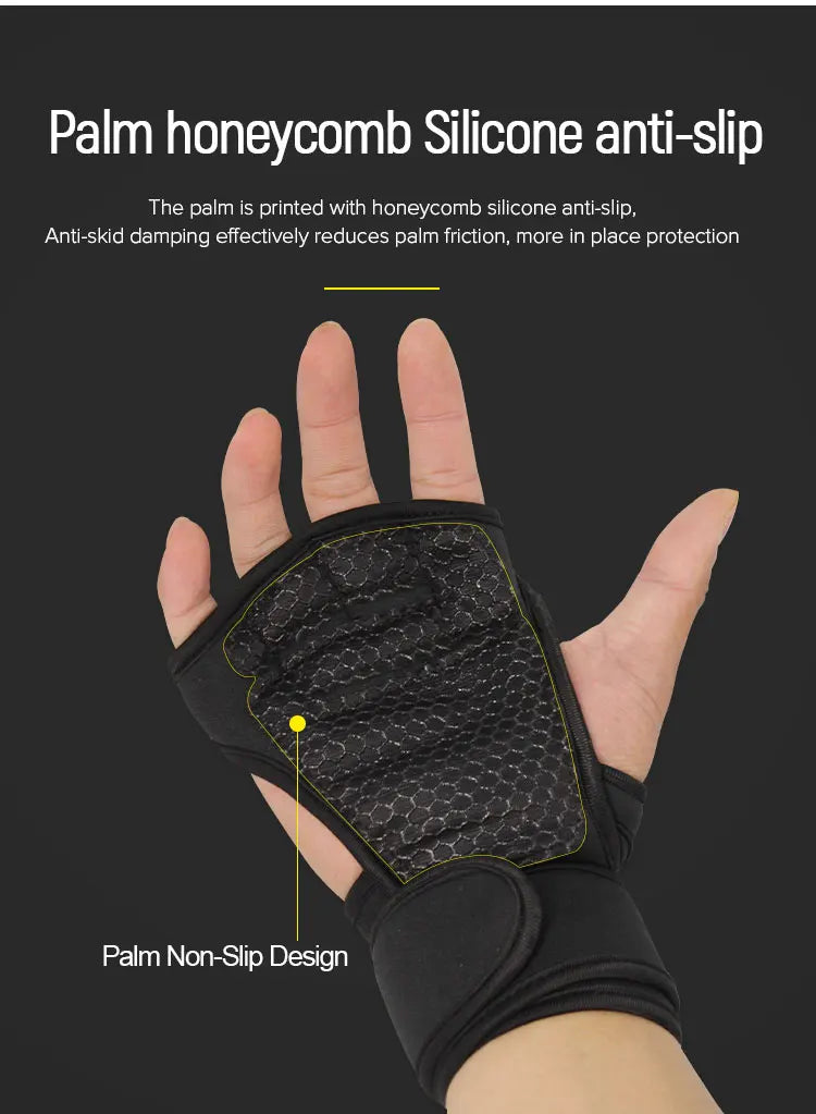 🧤 Fitness Gym Gloves for Men & Women – Anti-Slip Weightlifting & Training Gloves with Wrist Support