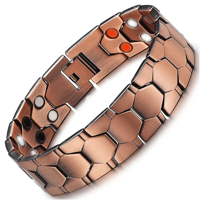 Men’s Pure Copper Magnetic Bracelet – Germanium Therapy Link Chain Arthritis Relief