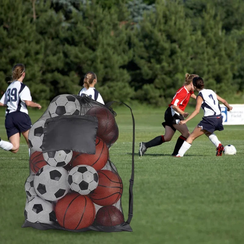 Mesh Ball Bag Backpack – Extra Large Football & Basketball Storage Net for Sports