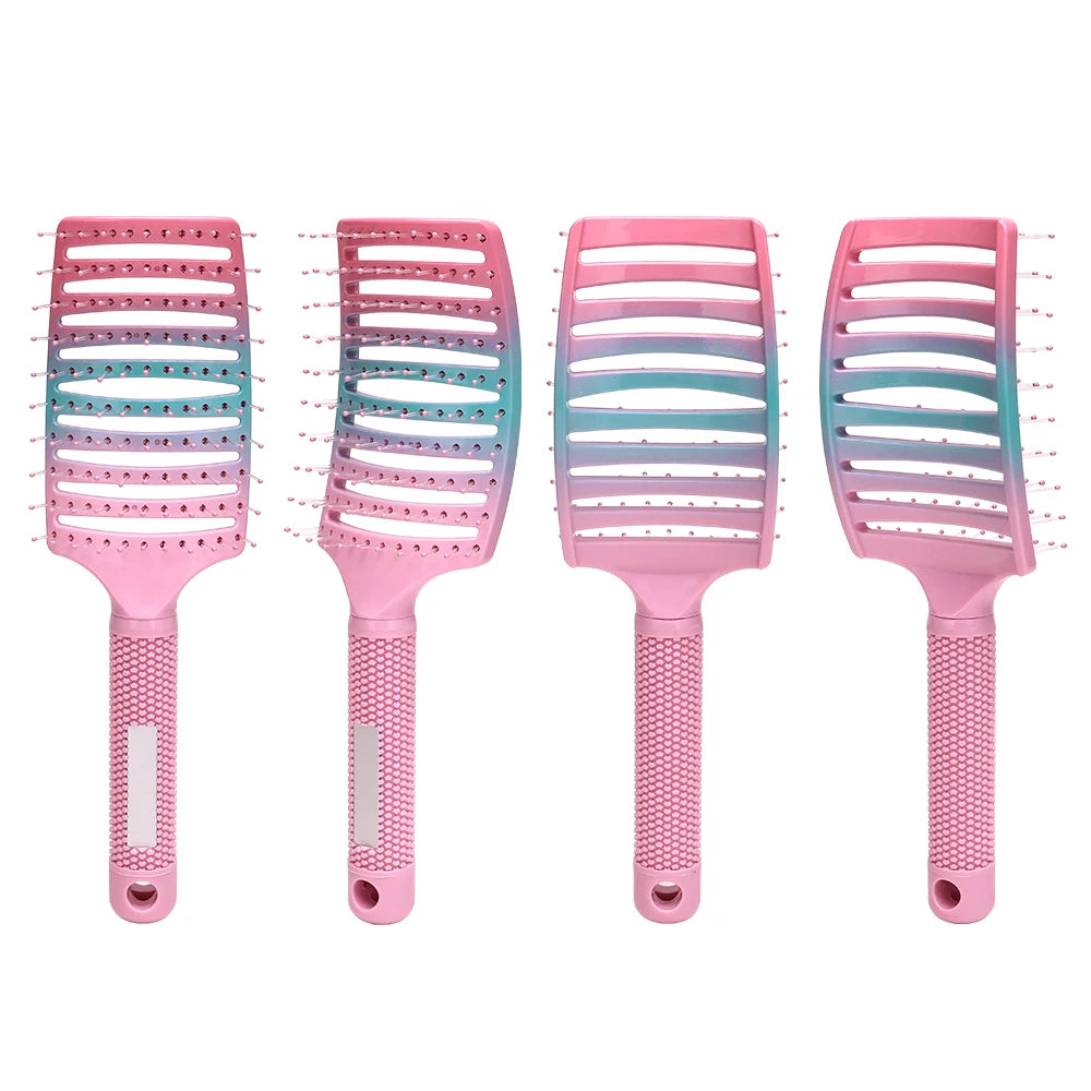 Nylon & Boar Bristle Barber Brush – Scalp Massage Comb for Wet/Curly Hair