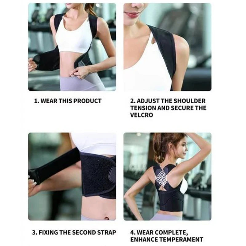 🔙 Full Back Posture Corrector – Shoulder & Lumbar Support for Women & Men
