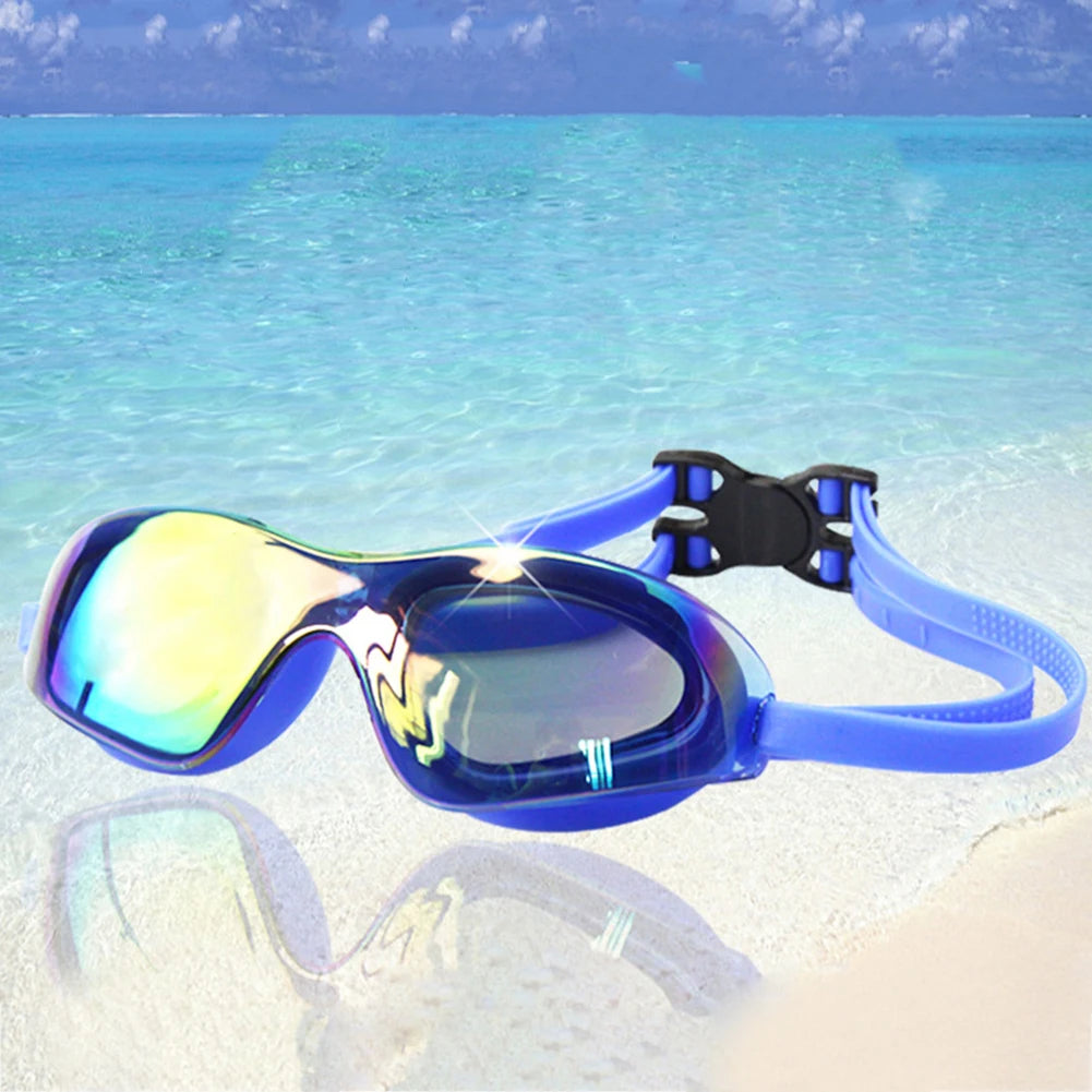 Swimming Goggles Adjustable Electroplate Diving Glasses No