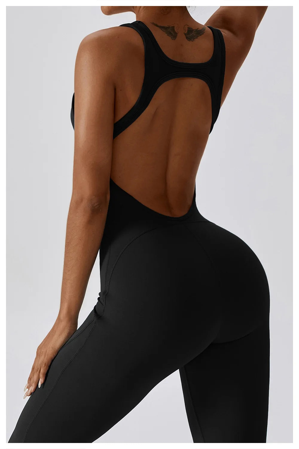 🧘 One-Piece Yoga Jumpsuit – Women’s Butt-Lifting Fitness Bodysuit
