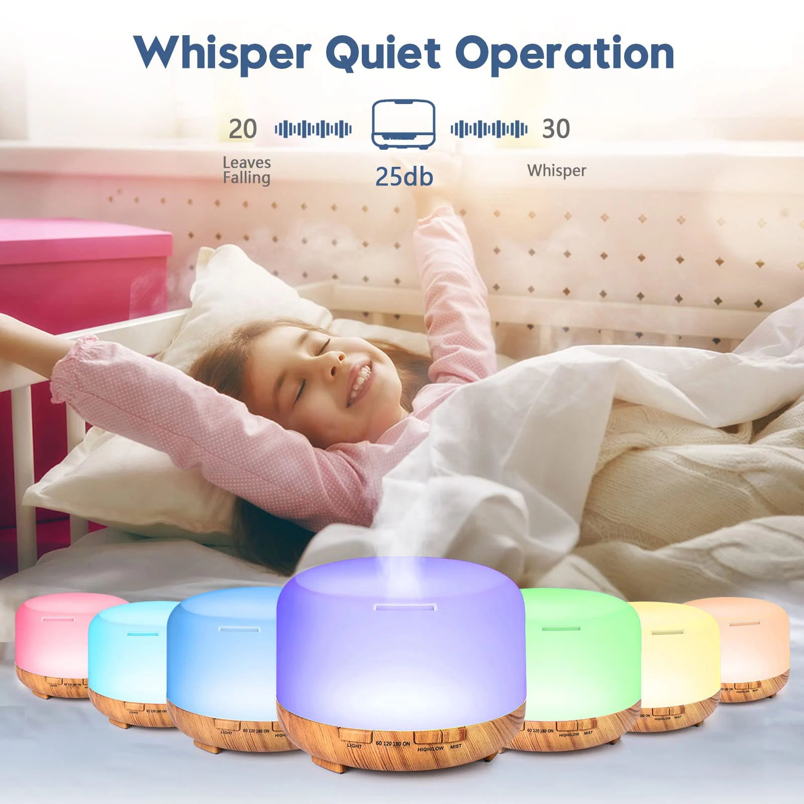500ml Essential Oil Diffuser – Remote Control Aromatherapy Ultrasonic Humidifier for Home & Office