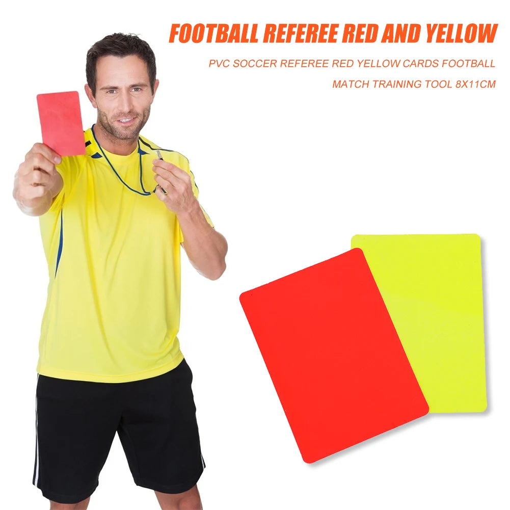 🟥🟨 2/10pcs PVC Referee Red Yellow Cards – Soccer Match Warning Tools
