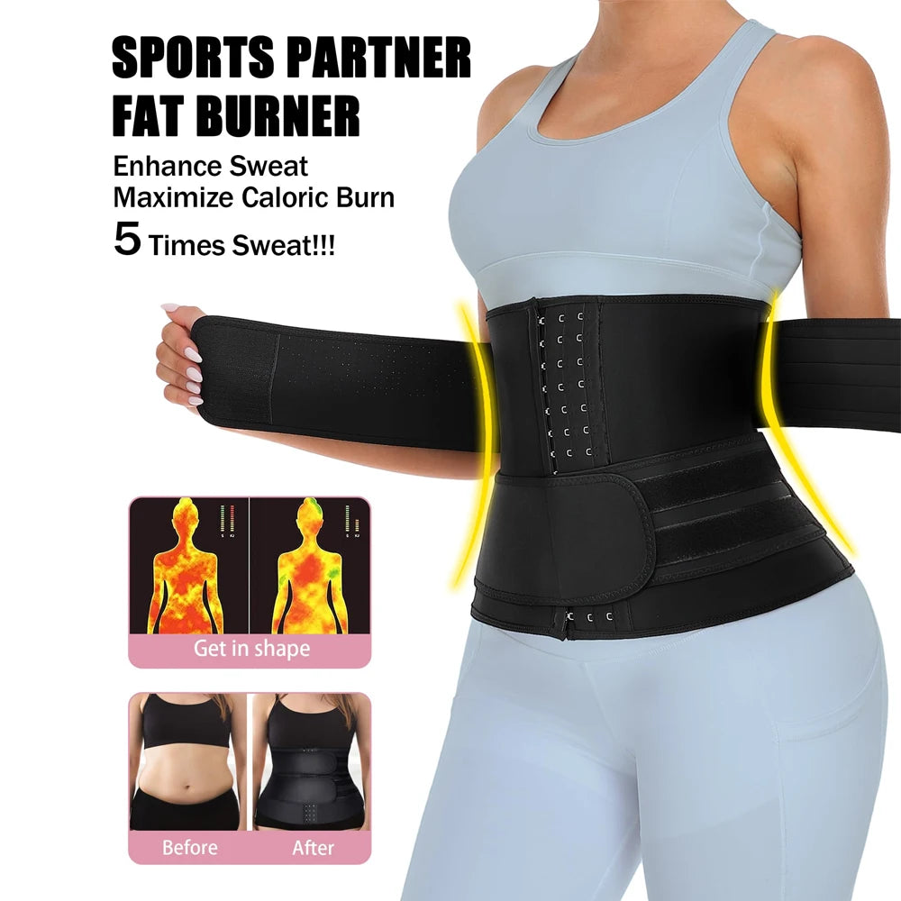 🏋️‍♀️ Waist Trainer Sauna Belt – Tummy Control Workout Girdle for Men & Women