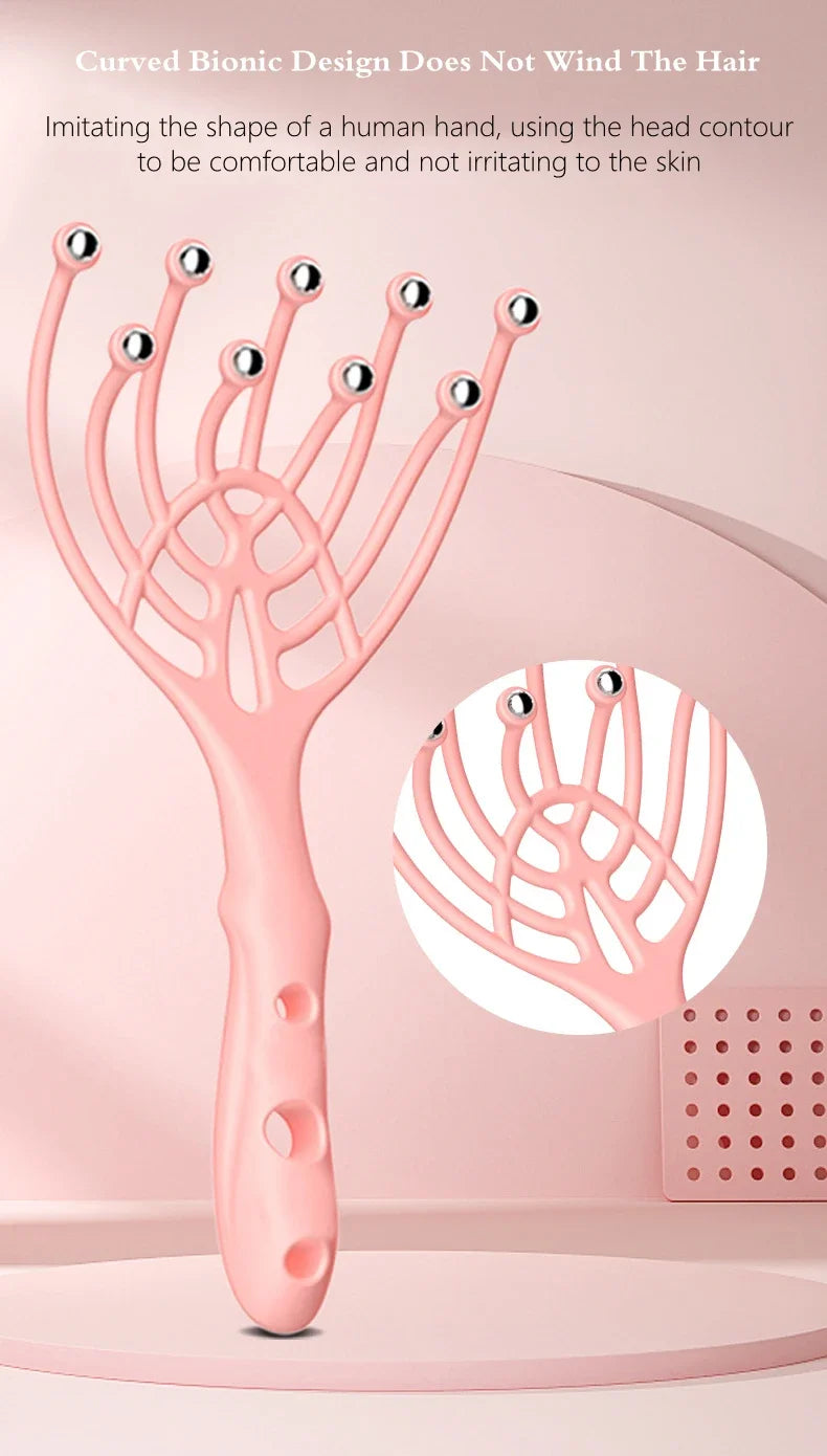 Multi-Function Scalp Massager Tool Head, Body, & Stress Relief Brush for Hair & Relaxation