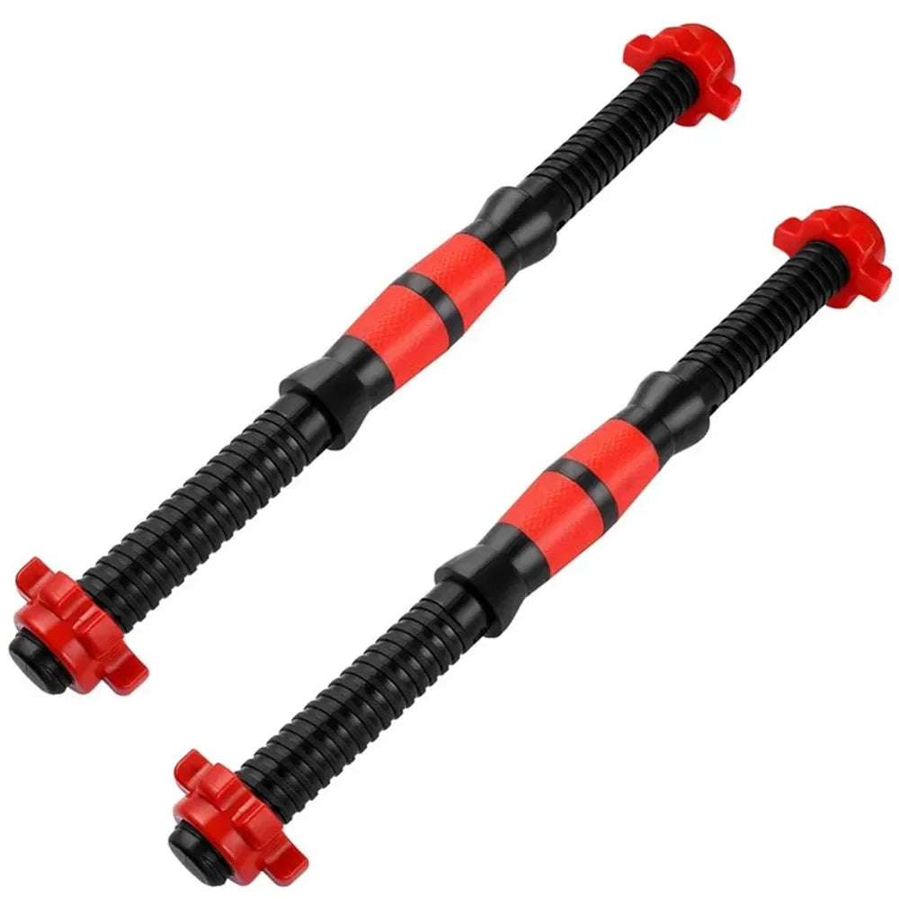 PVC Dumbbell Bar with Spin-Lock Collars – Barbell Handles for Home Gym Strength Training