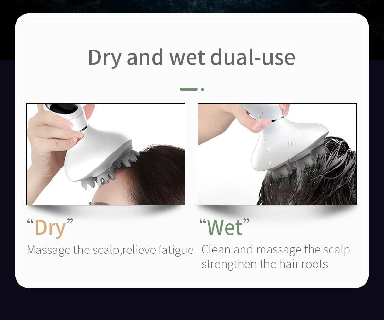Electric Scalp Head Massager Waterproof Vibration Kneading Massage Tool for Hair & Pet