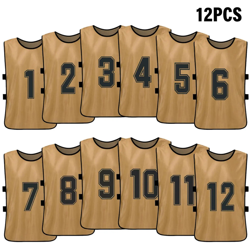 6/12PCS Kids Soccer Pinnies – Quick Dry Youth Sports Jerseys