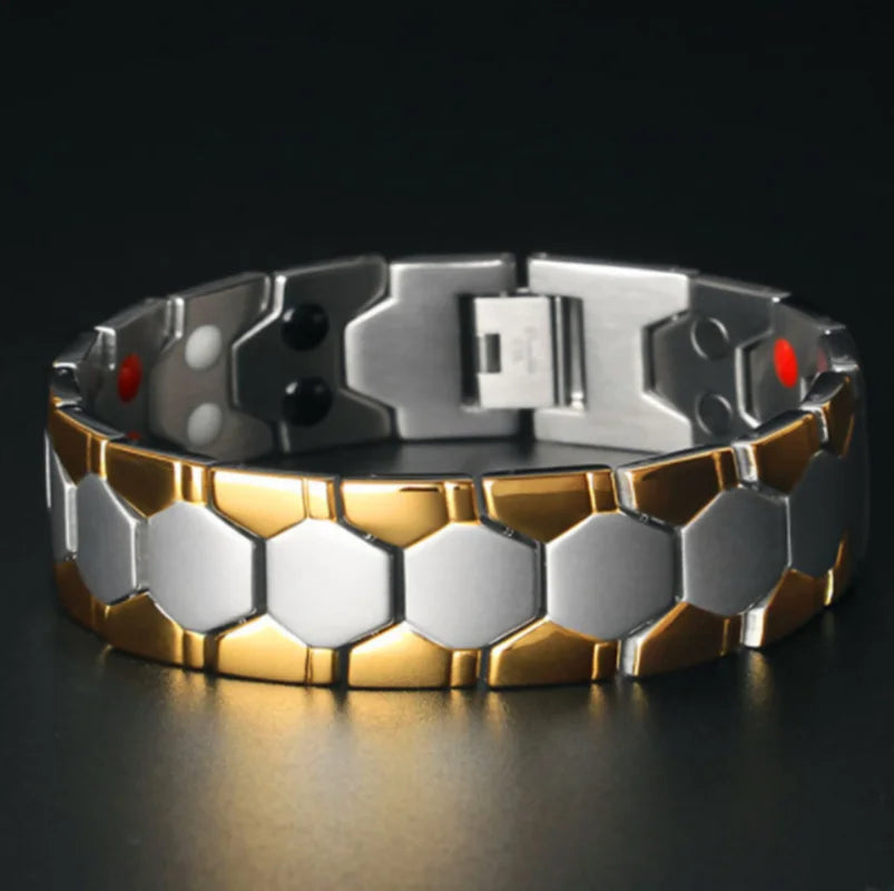 Men’s Magnetic Therapy Bracelet – Copper Healing Wristband for Arthritis Relief