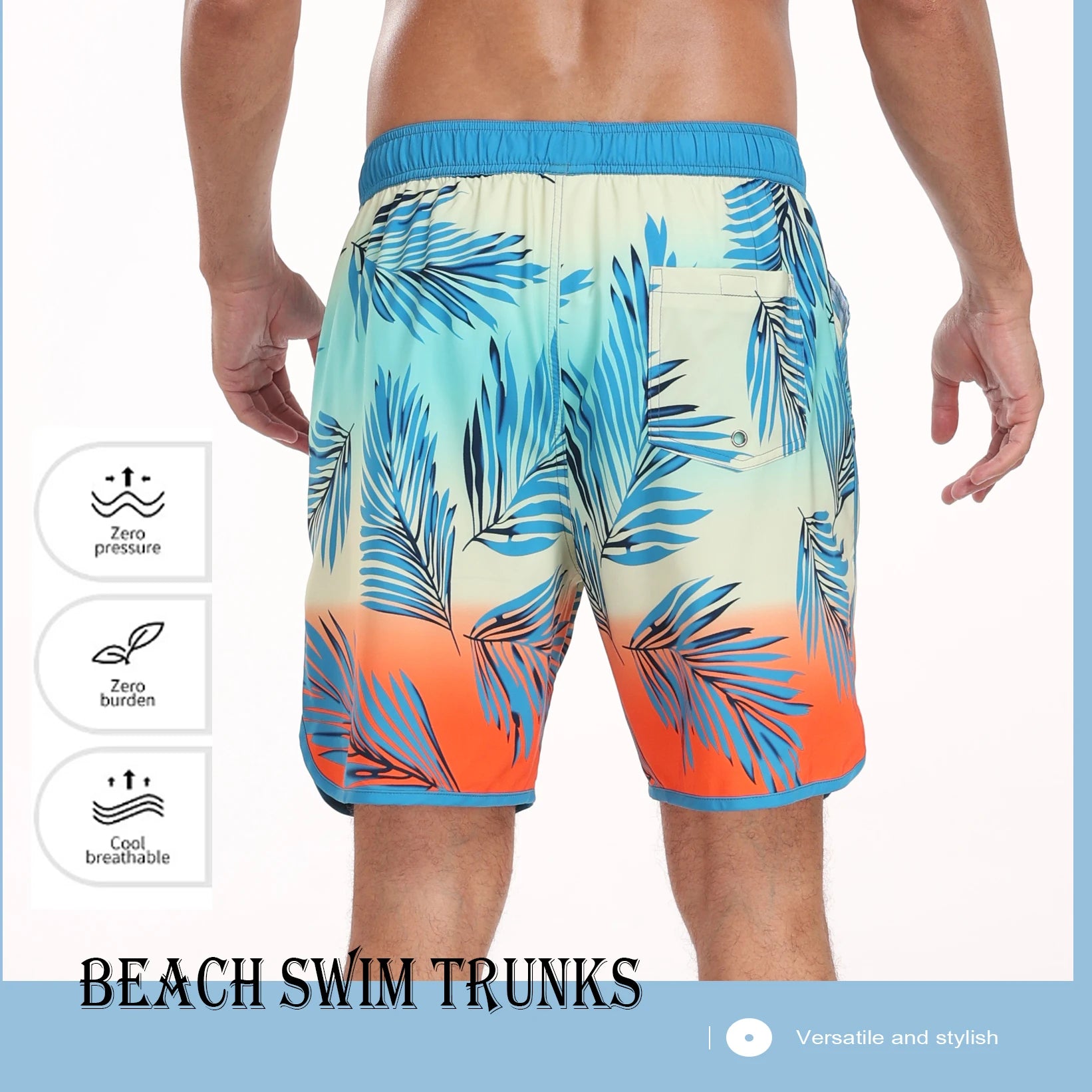 🌴 Men’s Printed Beach Shorts – Vacation Style