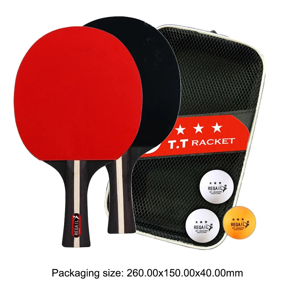 Table Tennis Racket Set – 2 Bats 3 Balls for Training & Beginners