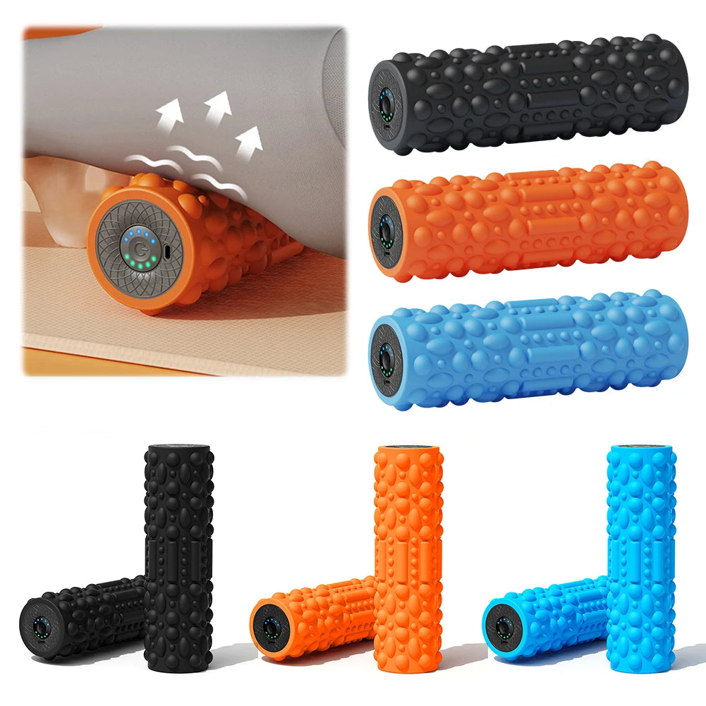 🔹 Electric Vibrating Foam Roller – 5-Speed Rechargeable Muscle Massager