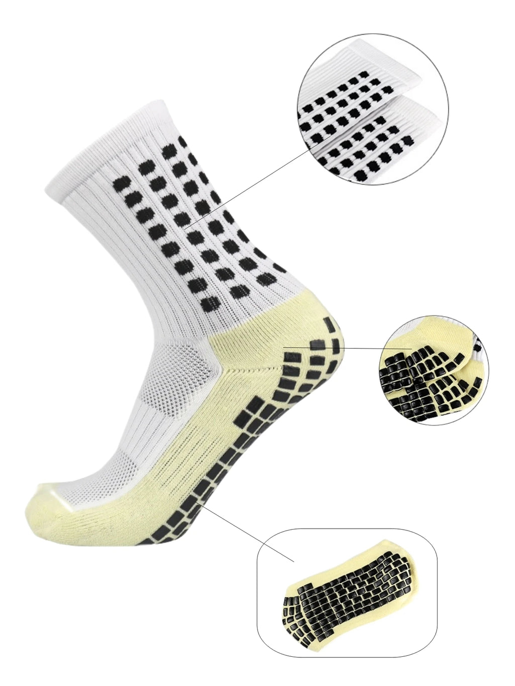 4 Pairs Men’s Soccer Grip Socks – Anti-Slip Football Training & Basketball Sports Socks