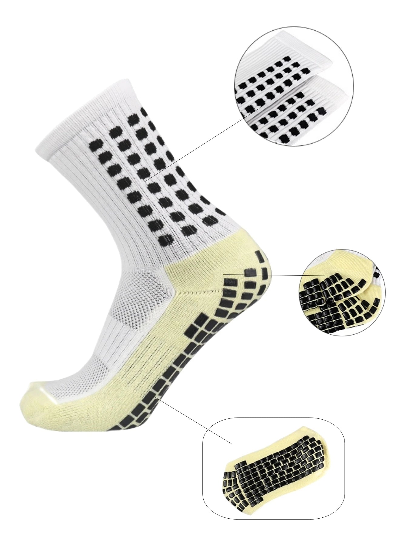 4 Pairs Men’s Soccer Grip Socks – Anti-Slip Football Training & Basketball Sports Socks