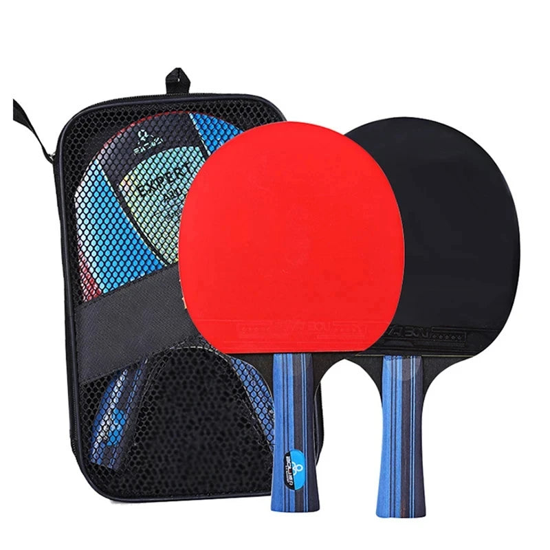 5/6 Star Professional Ping Pong Racket Set – 2 Bats + Bag