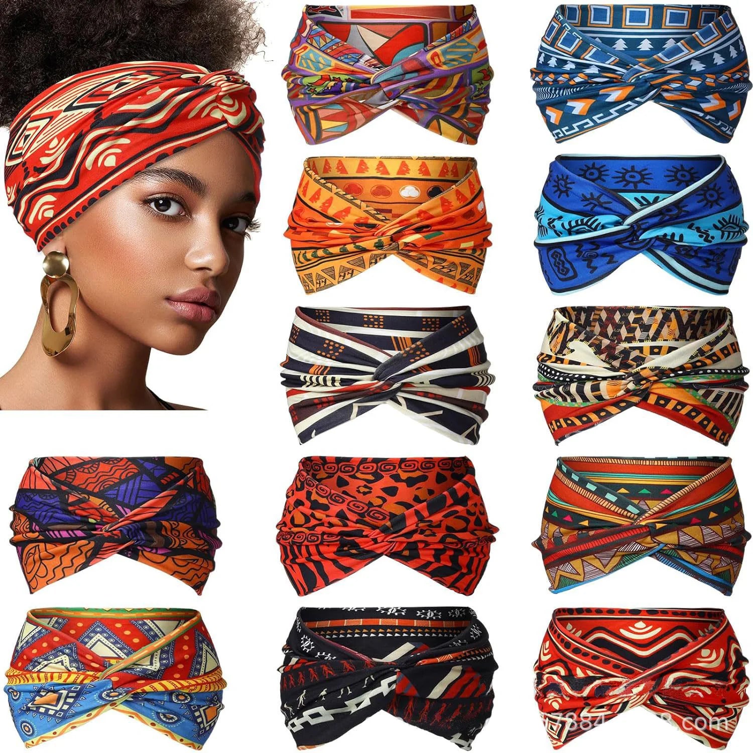 🧘‍♀️ Bohemian Yoga Headband – Wide High Strength African Style Wrap