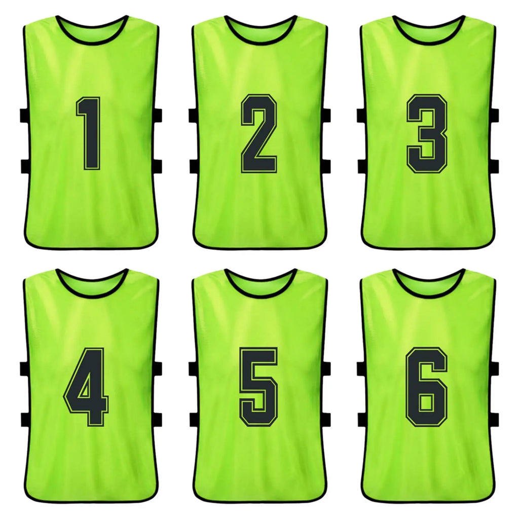 6/12PCS Kids Soccer Pinnies – Quick Dry Youth Sports Jerseys
