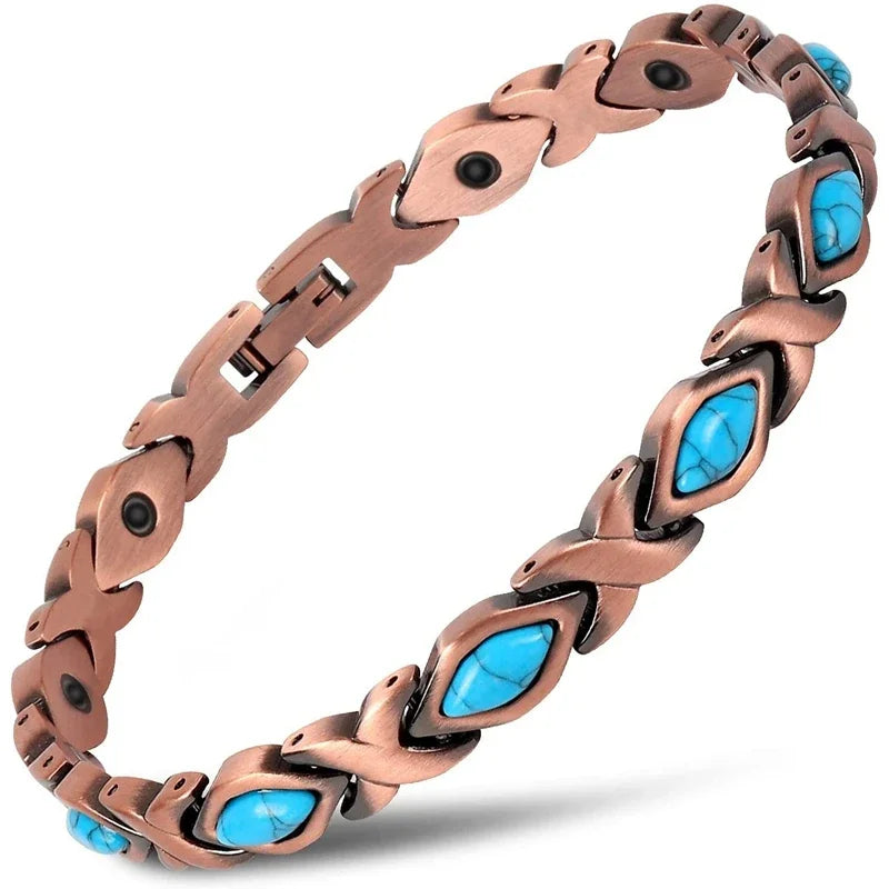 Men’s Pure Copper Magnetic Bracelet – Germanium Therapy Link Chain Arthritis Relief