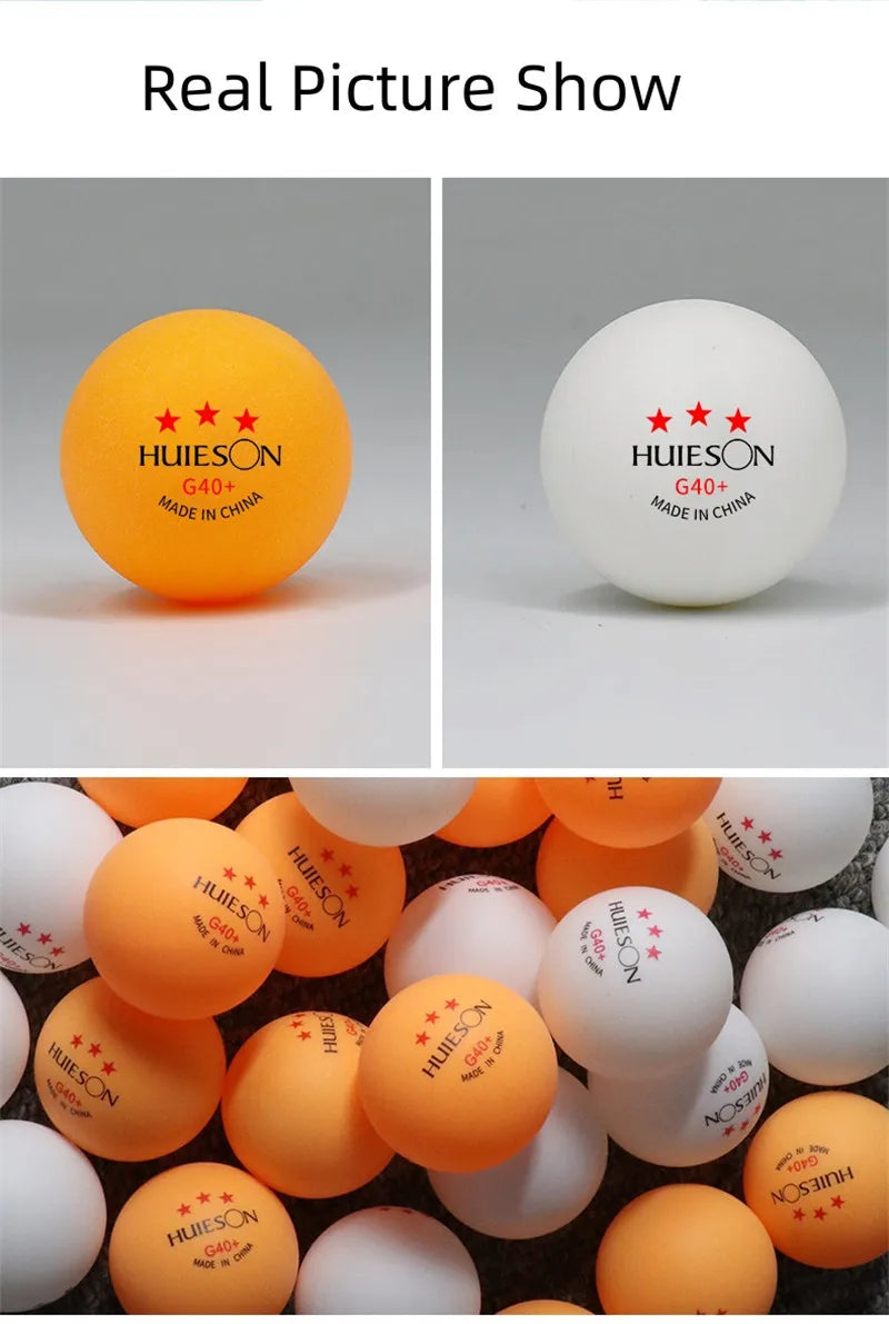 Huieson 3-Star Ping Pong Balls – ABS+ Training & Competition Table Tennis Balls, Durable Spin Control