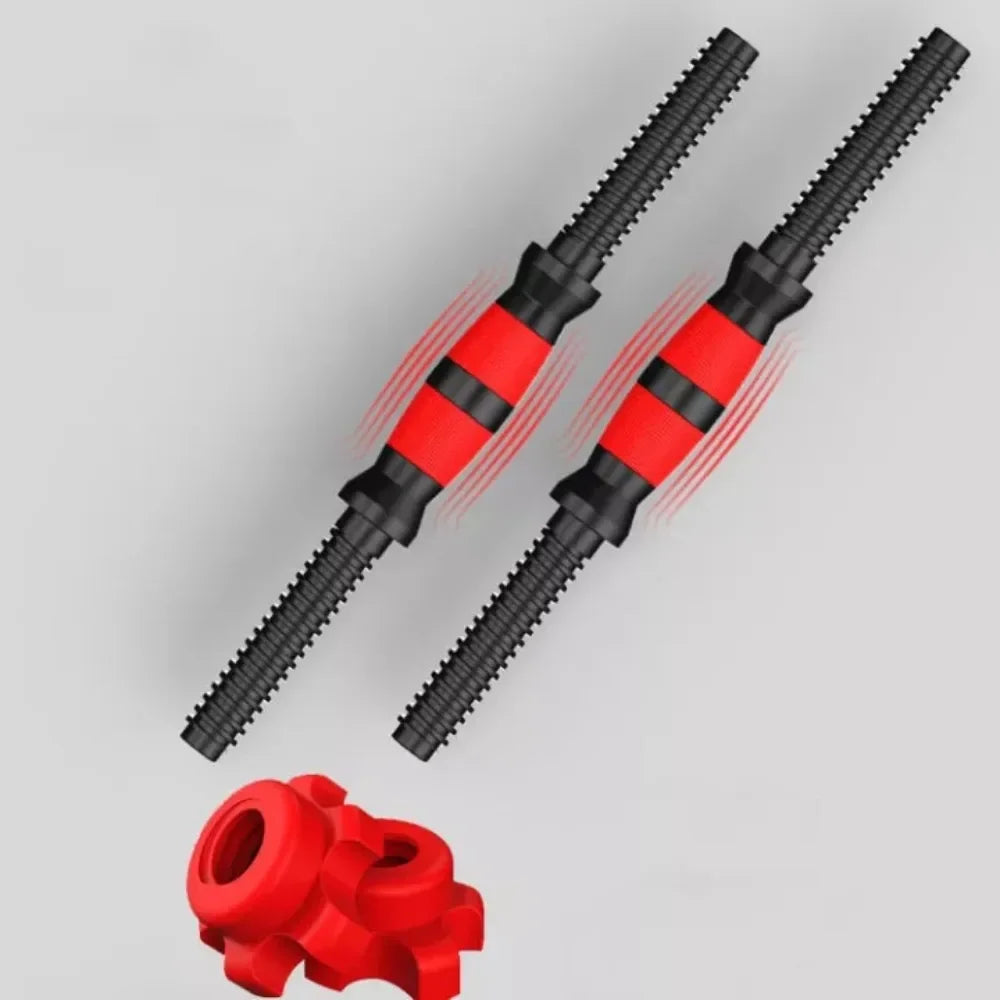 PVC Dumbbell Bar with Spin-Lock Collars – Barbell Handles for Home Gym Strength Training