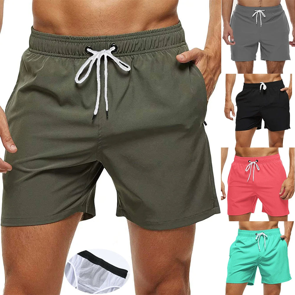 🩲 Men’s Swim Trunks with Mesh Lining – Soft & Breathable