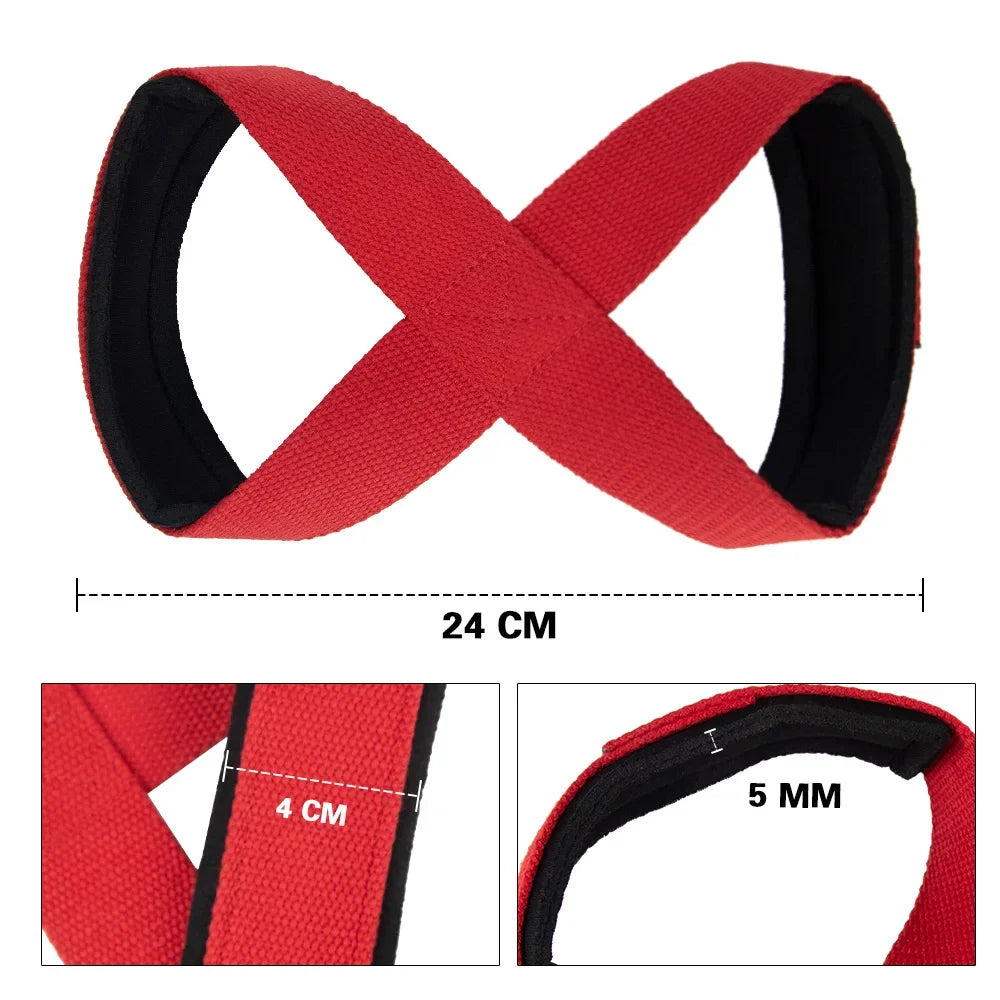 Figure 8 Lifting Straps – Padded Deadlift Wrist Wraps for Gym & Powerlifting