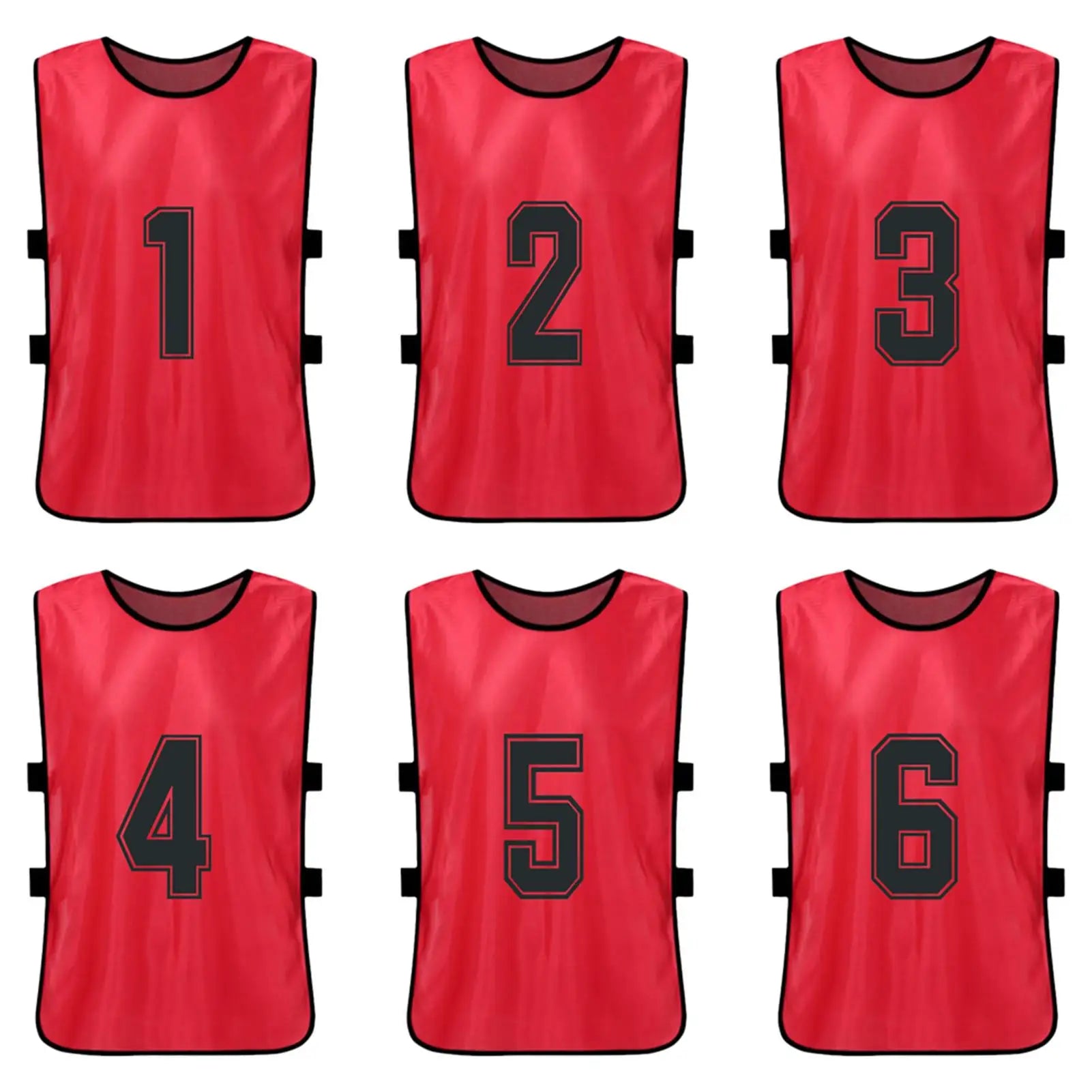 6/12PCS Kids Soccer Pinnies – Quick Dry Youth Sports Jerseys
