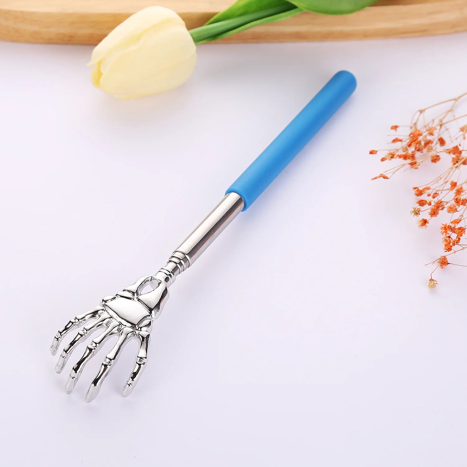 Telescopic Stainless Steel Back Scratcher – Extendable Claw Massage Tool