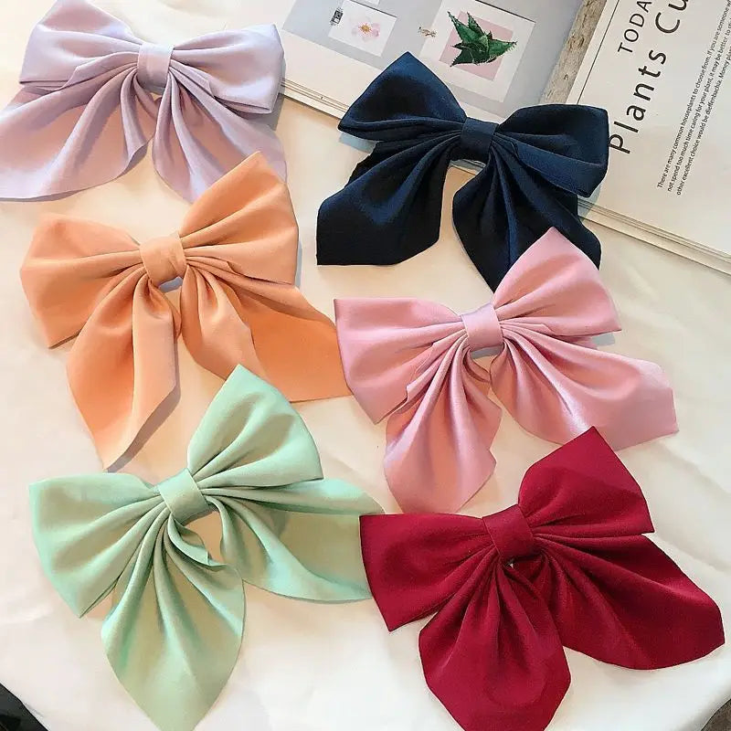 Satin Bow Hair Clips – Cute Butterfly Style Hairpins for Girls & Women, Elegant Hair Accessories