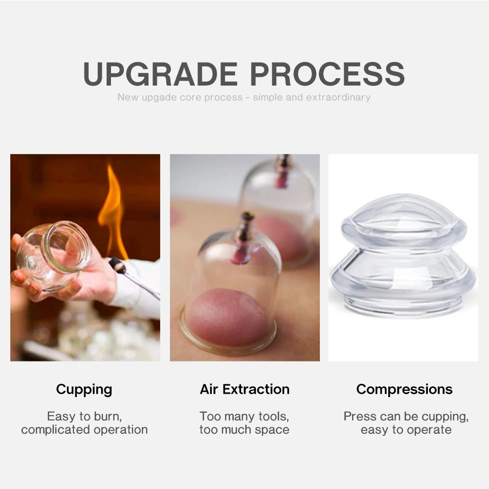 Silicone Vacuum Cupping Set – Anti-Cellulite Massage Gua Sha Cups for Body