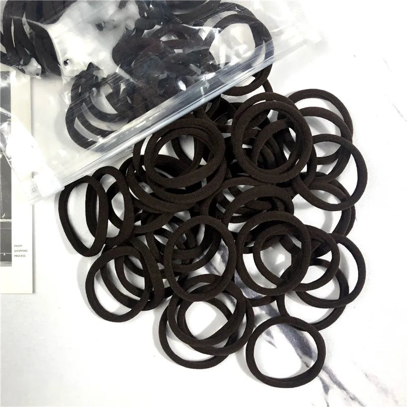 20/50PCS Hair Ties Set – Simple Elastic Rubber Bands for Women Girls Ponytails (4cm)