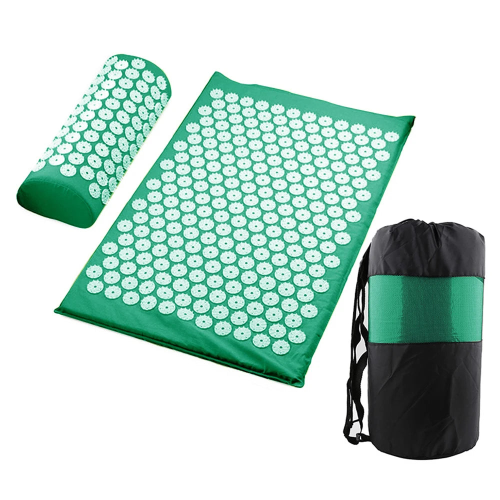 65x40cm Acupressure Mat & Pillow Set – Massage Cushion for Back, Neck & Stress Relief