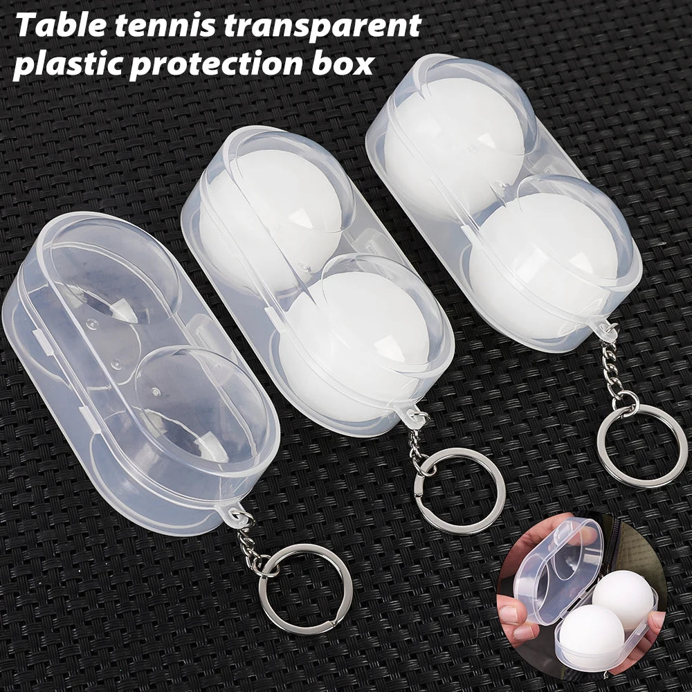1–5pcs Ping Pong Ball Box – Hard Plastic Storage Case with Keychain