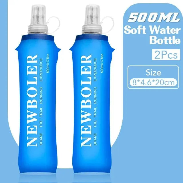 NEWBOLER Collapsible Water Bottle – 250ml/500ml Soft Foldable Running Flask