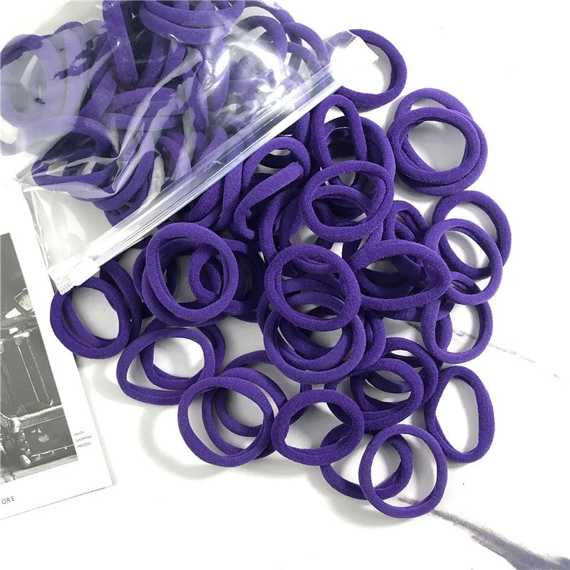 20/50PCS Hair Ties Set – Simple Elastic Rubber Bands for Women Girls Ponytails (4cm)