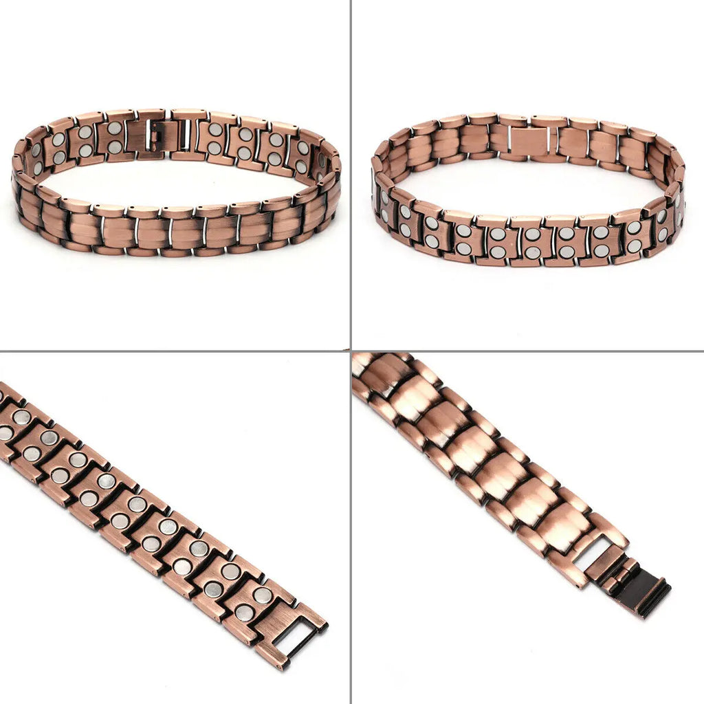 Red Copper Magnetic Bracelet – Dual Magnet Therapy Jewellery for Pain Relief
