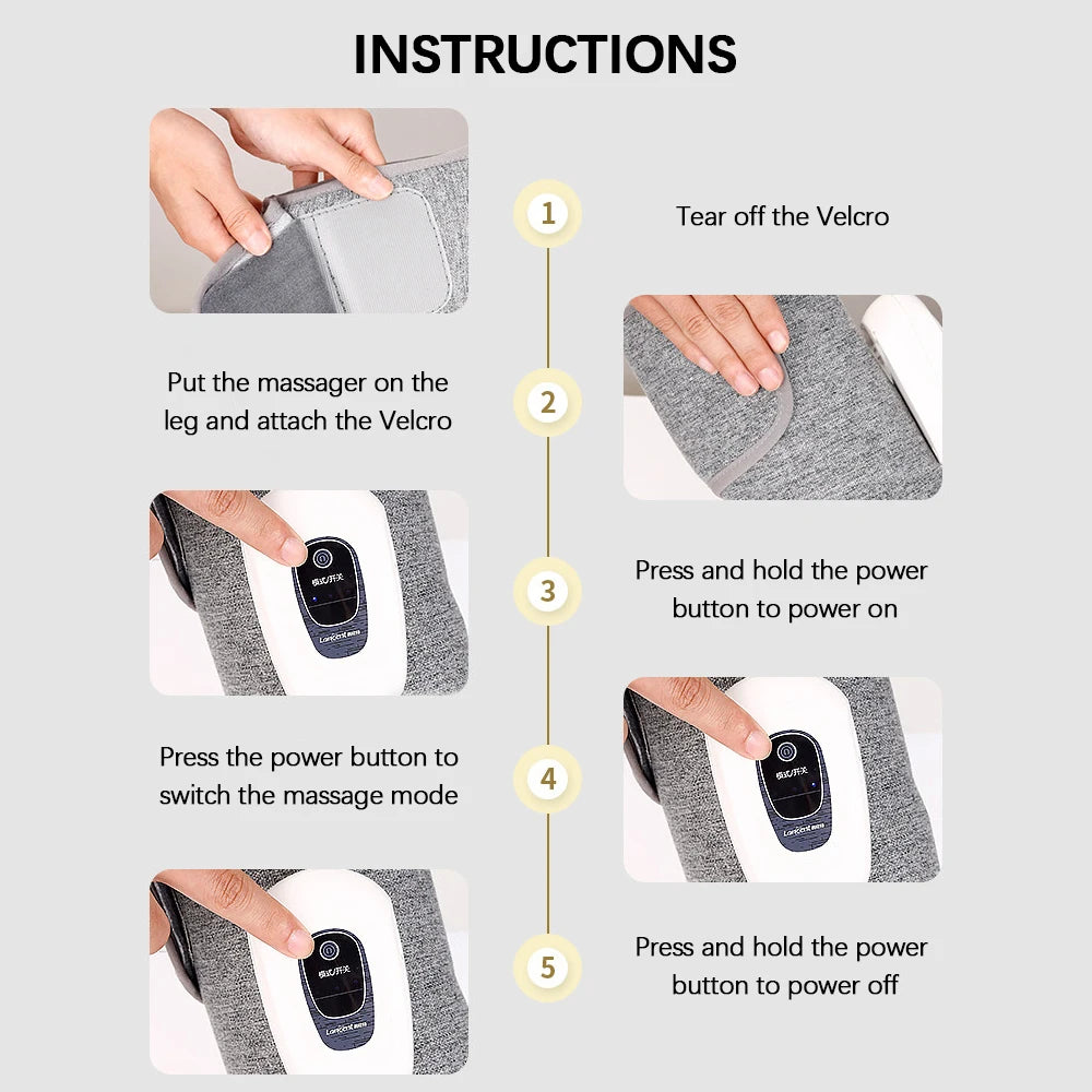 Wireless Leg Massager – Rechargeable Air Compression Calf & Foot Massage for Muscle Pain Relief