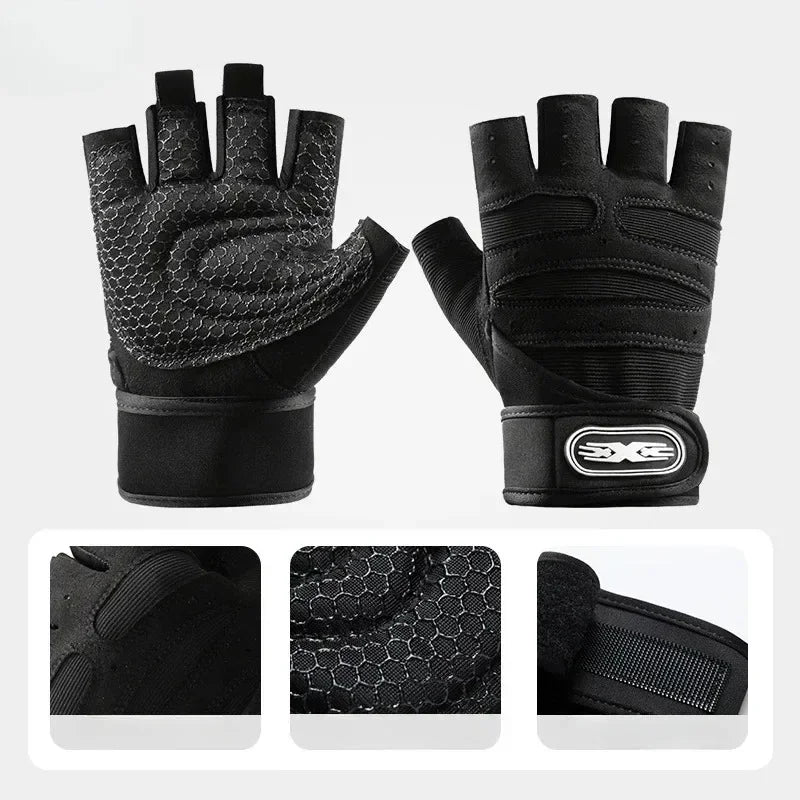 Outdoor Sport Gloves – Long Fingerless Gym & Cycling Gloves with Wrist Guard Support