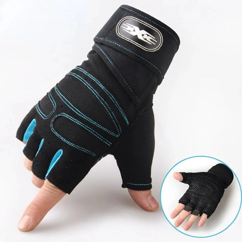 Outdoor Sport Gloves – Long Fingerless Gym & Cycling Gloves with Wrist Guard Support