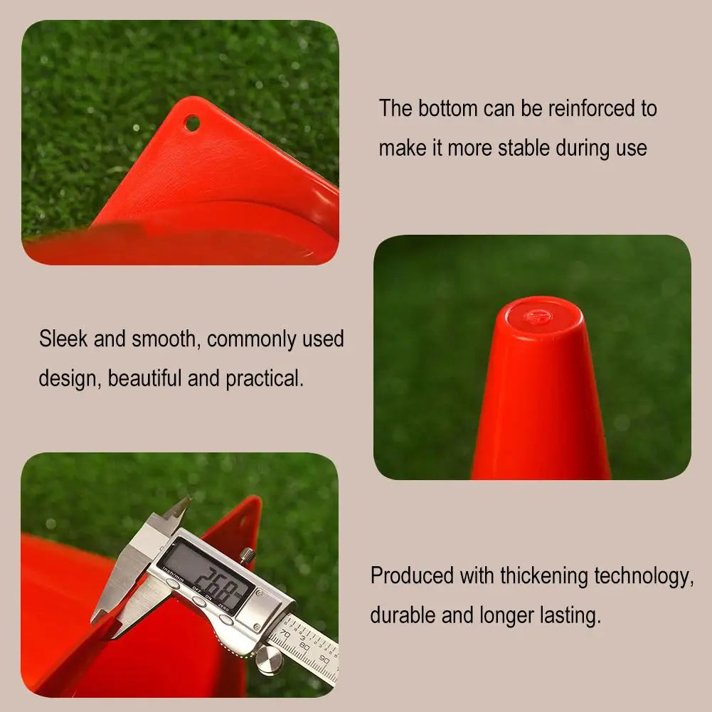 10PCS Soccer Training Marker Cones – Lightweight Football Practice Drill Cups