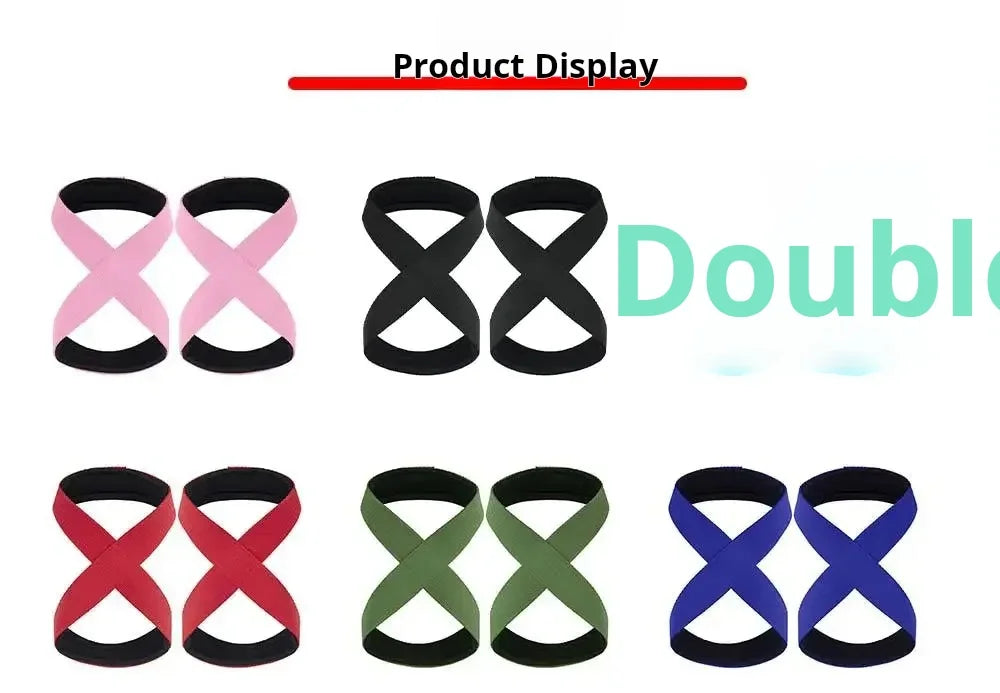 Figure 8 Lifting Straps – Padded Deadlift Wrist Wraps for Gym & Powerlifting