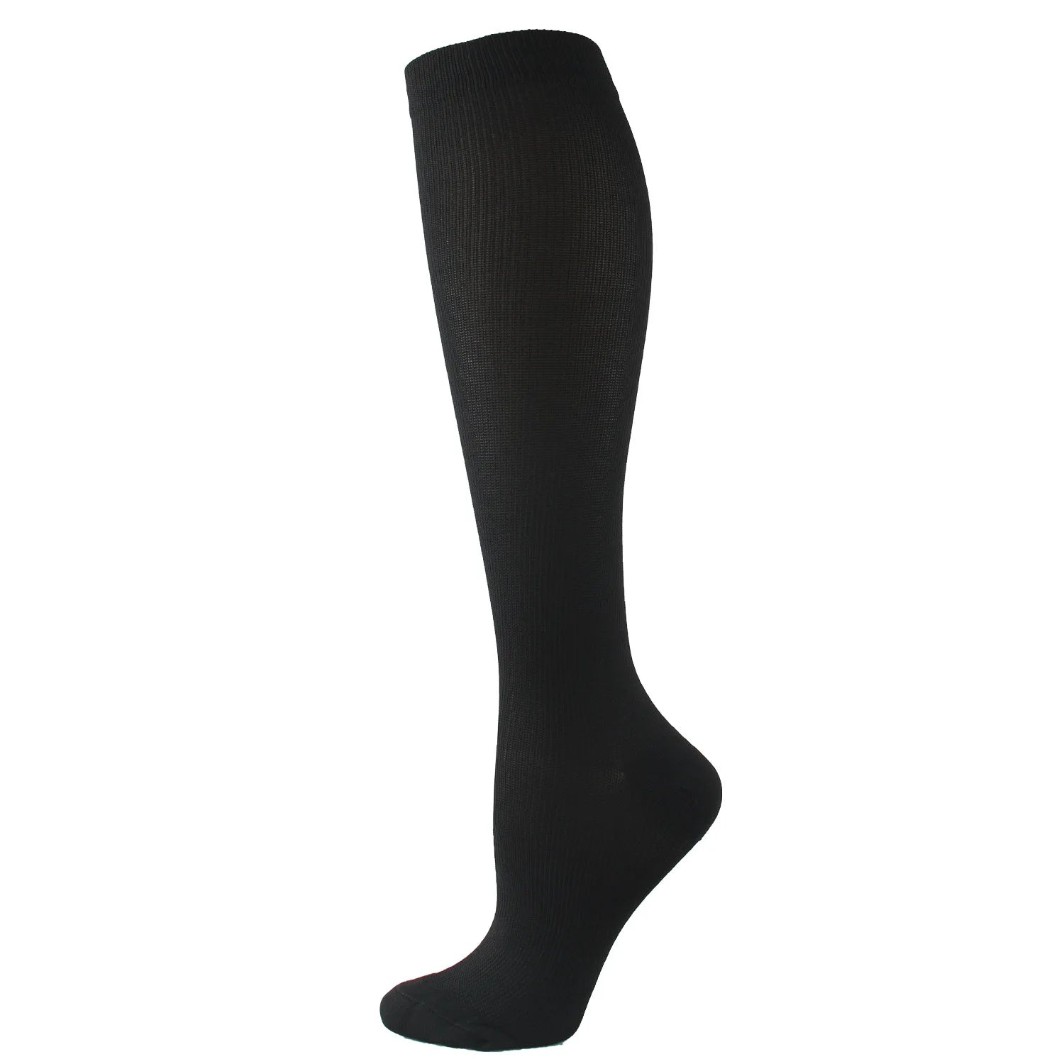 🧦 6 Pairs Compression Socks – Nurse Support Stockings Black/Skin Tone