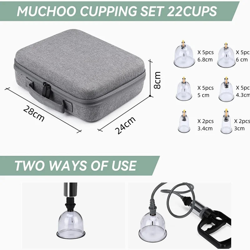 Vacuum Cupping Therapy Set – Chinese Suction Massage Jars for Slimming